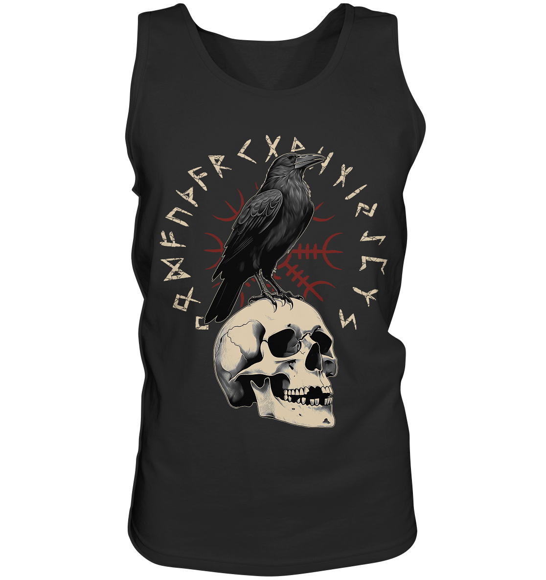 Rabe Schädel Futhark - Tank-Top