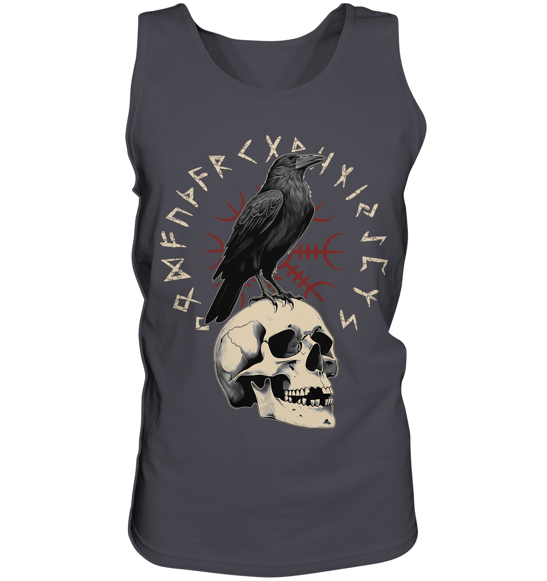 Rabe Schädel Futhark - Tank-Top