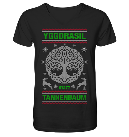 Yggdrasil Statt Tannenbaum - V-Neck Shirt