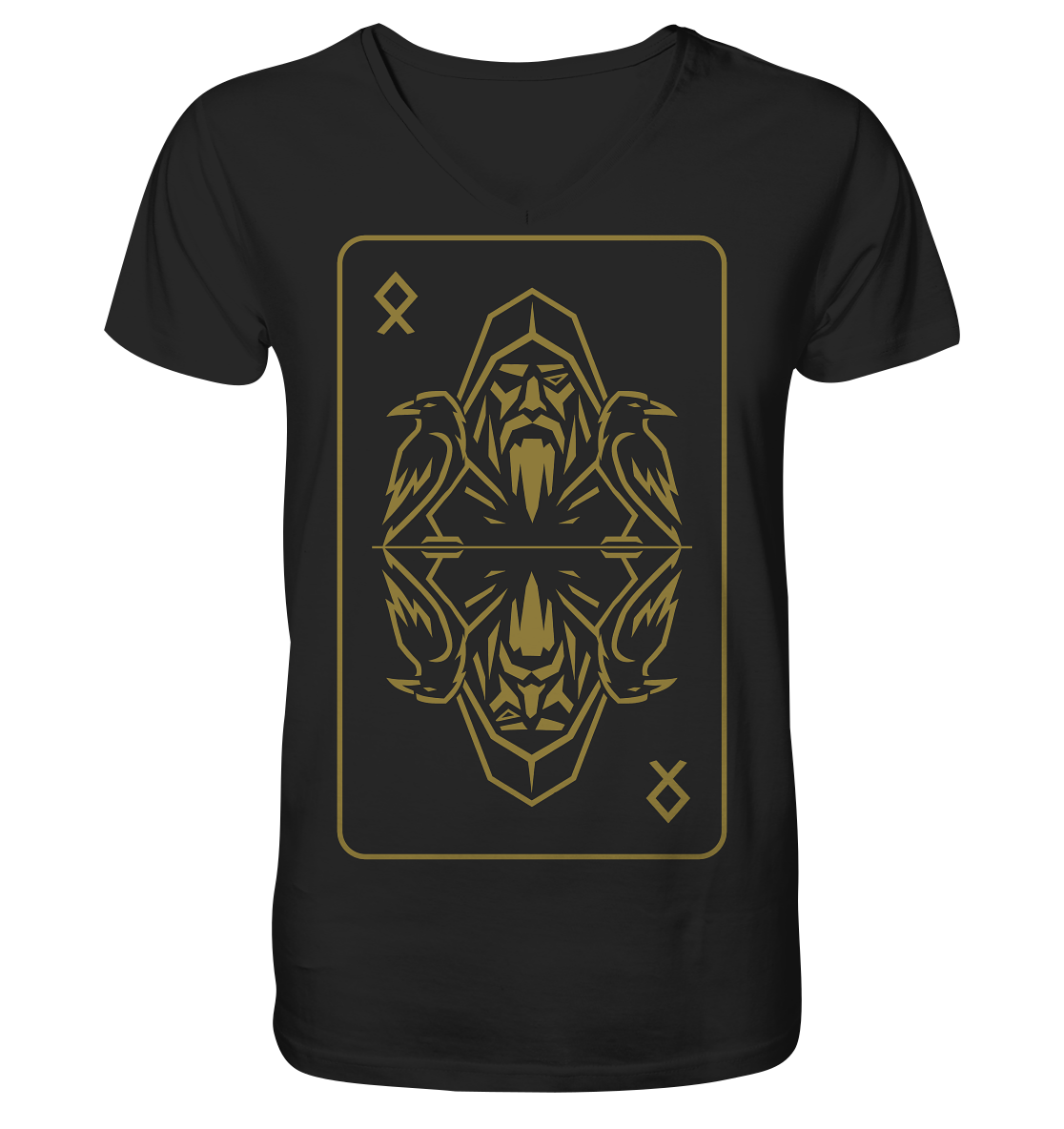 Runen Karte Odin - V-Neck Shirt
