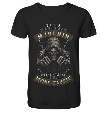 Meine Stärke Sind Meine Fäuste - V-Neck Shirt