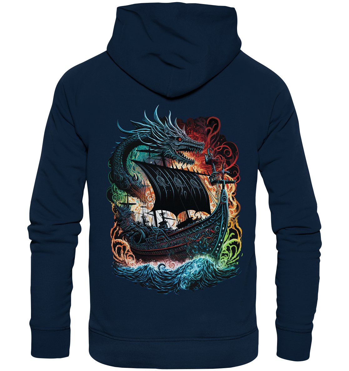 Wikinger Schiff Drache - Organic Basic Hoodie