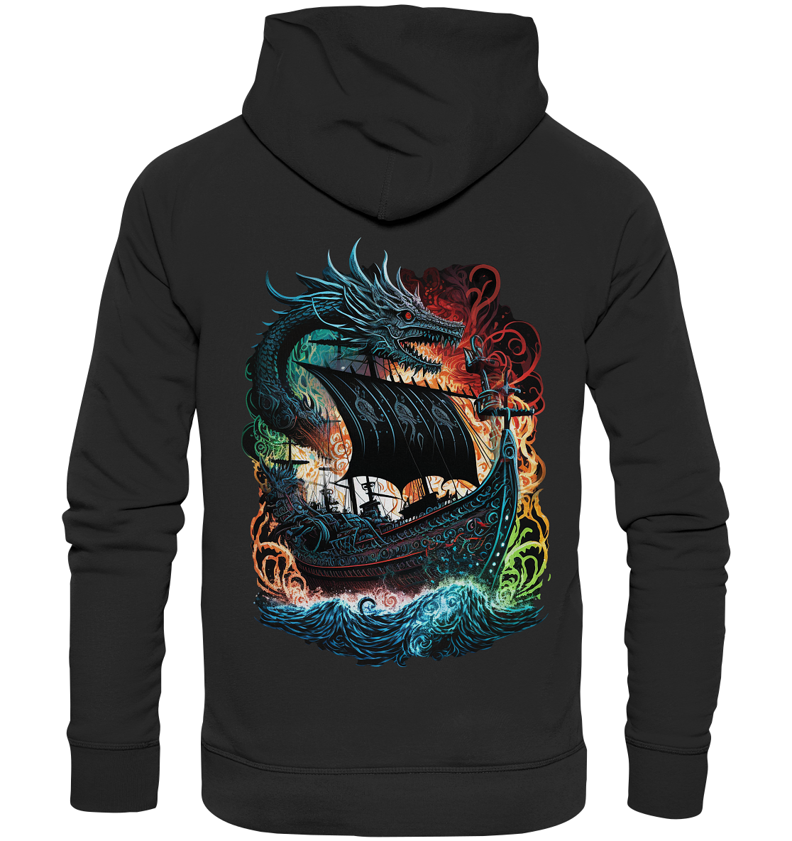 Wikinger Schiff Drache - Organic Basic Hoodie