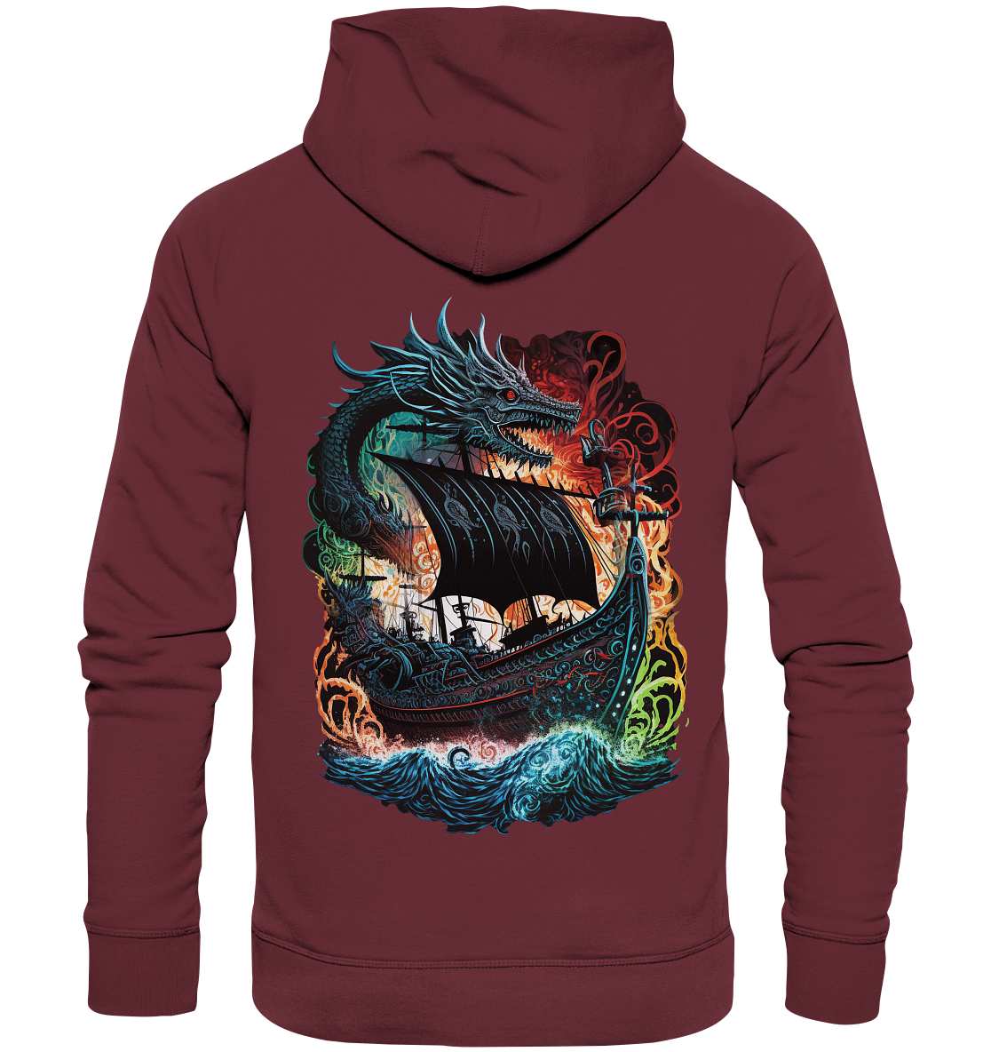 Wikinger Schiff Drache - Organic Basic Hoodie