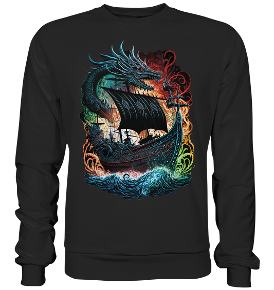 Wikinger Schiff Drache - Basic Sweatshirt