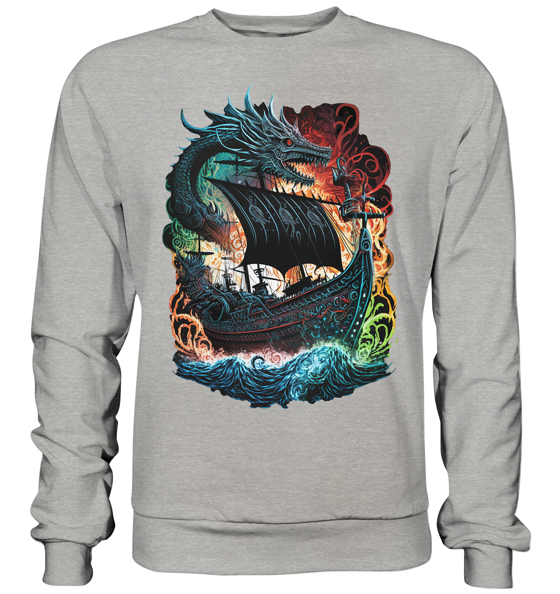 Wikinger Schiff Drache - Basic Sweatshirt
