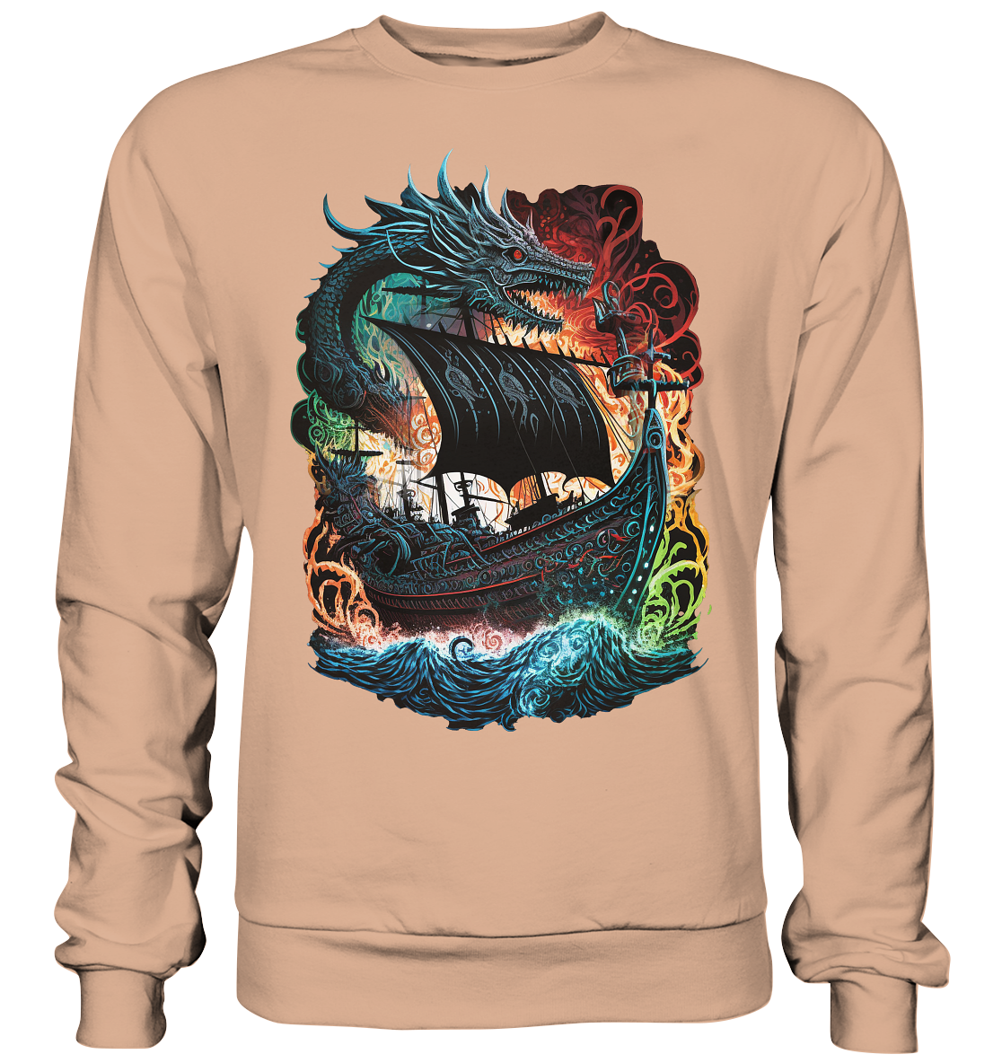 Wikinger Schiff Drache - Basic Sweatshirt