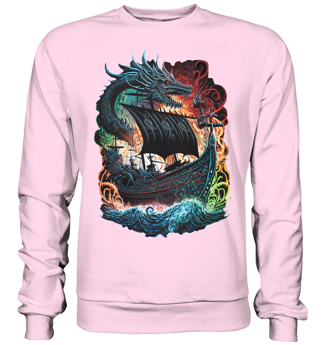 Wikinger Schiff Drache - Basic Sweatshirt