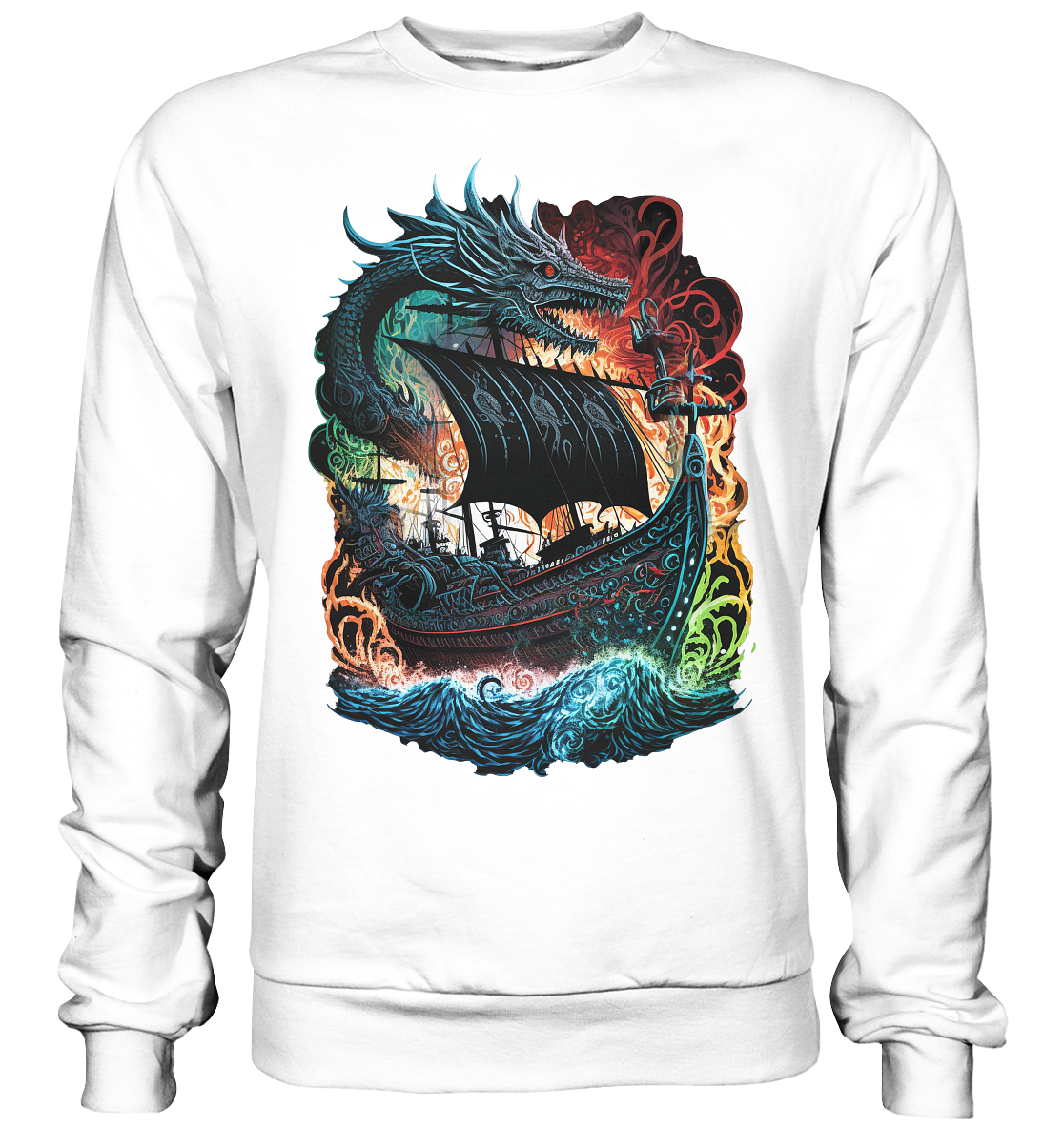 Wikinger Schiff Drache - Basic Sweatshirt