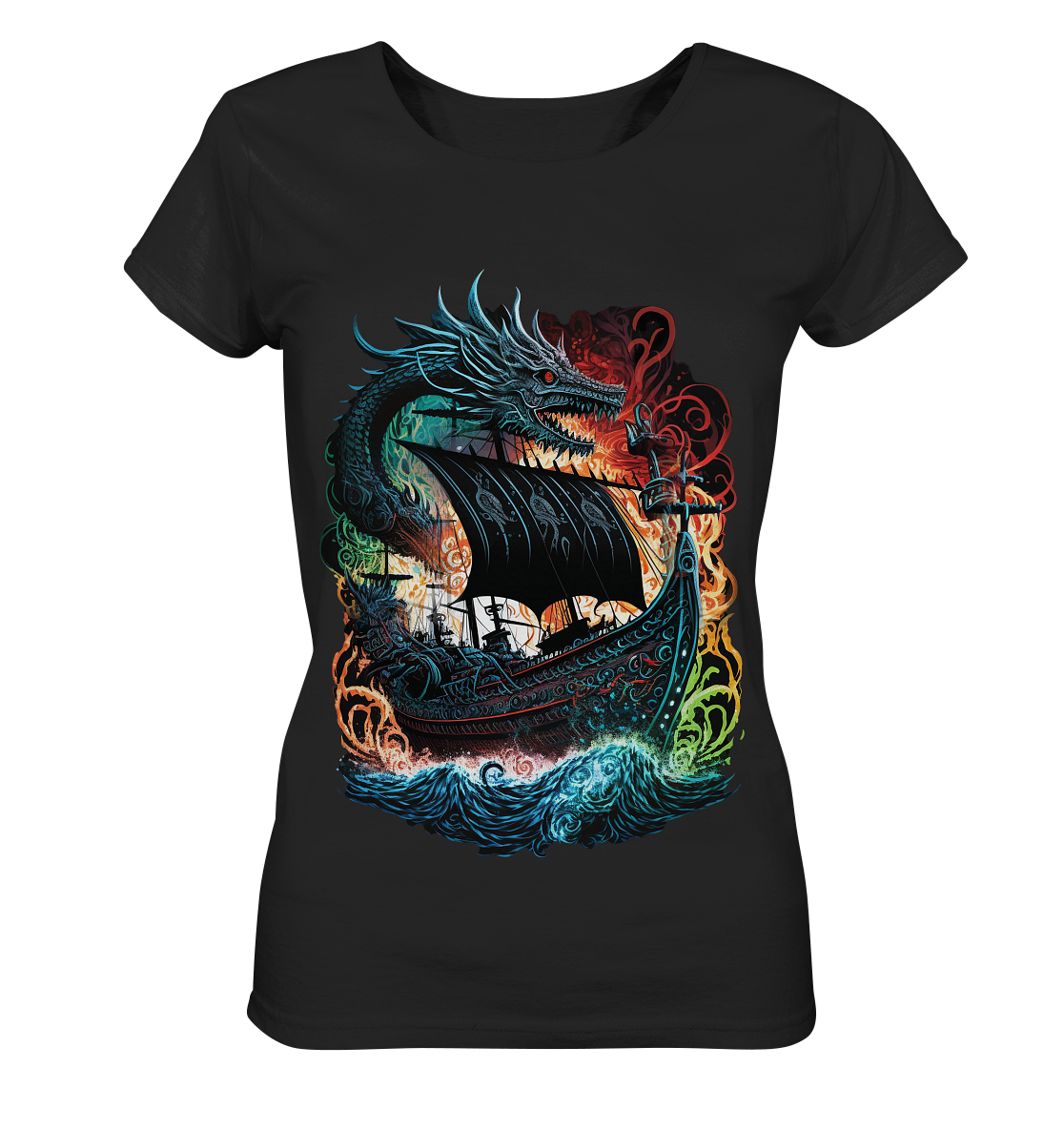 Wikinger Schiff Drache - Ladies Organic Shirt