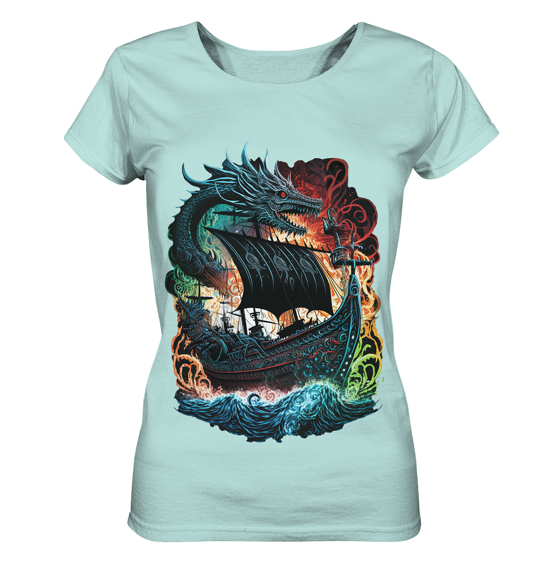 Wikinger Schiff Drache - Ladies Organic Shirt