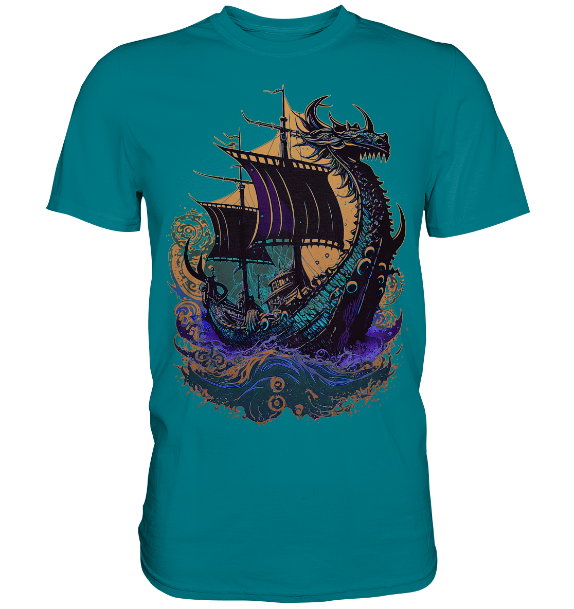 Wikinger Drachenschiff - Premium Shirt