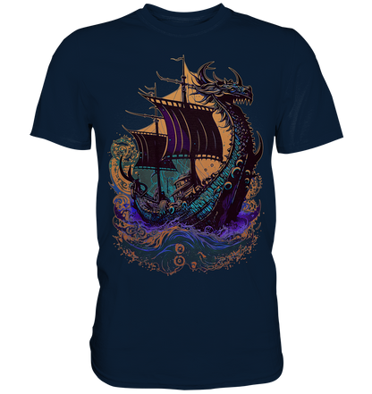 Wikinger Drachenschiff - Premium Shirt