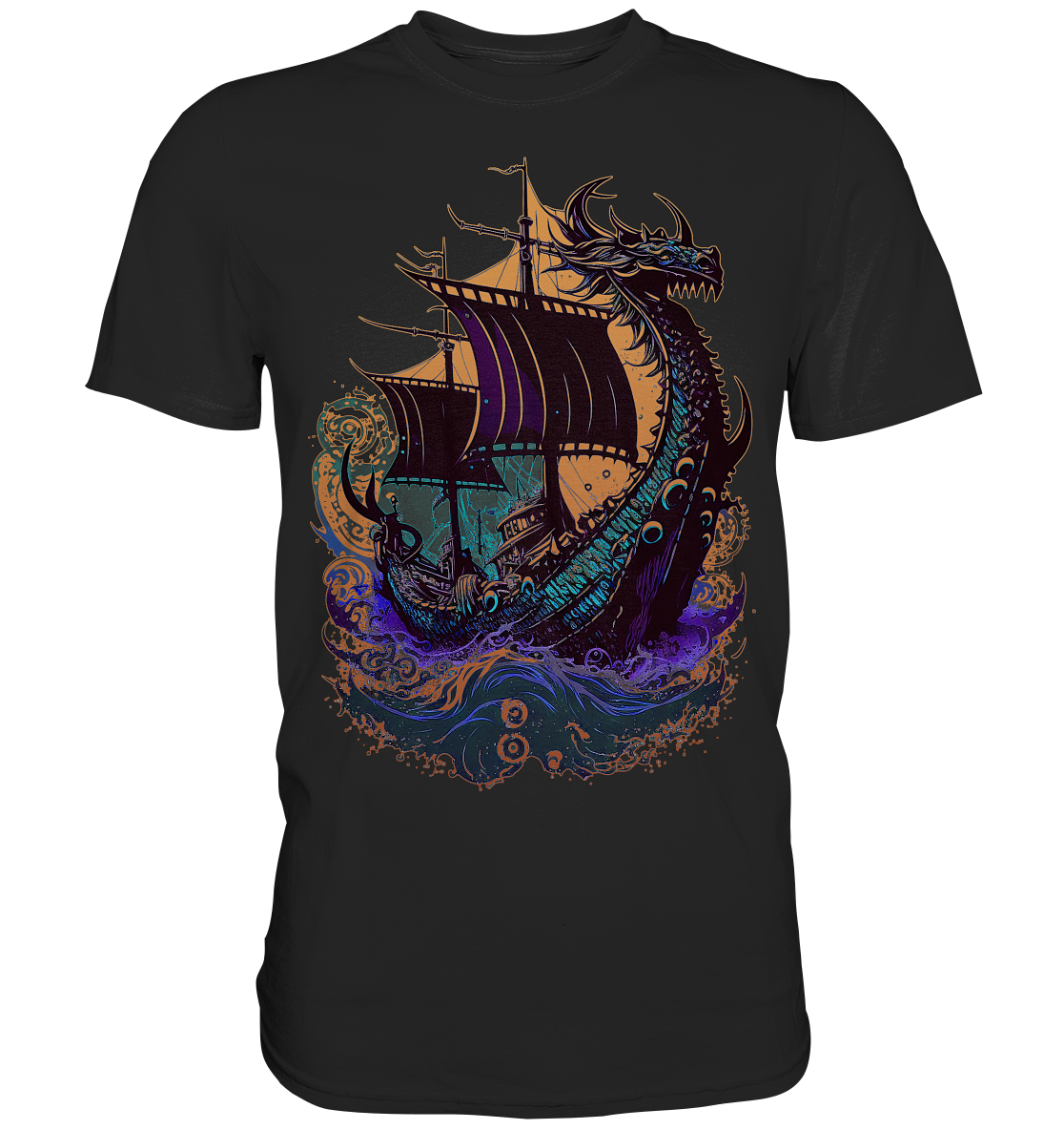 Wikinger Drachenschiff - Premium Shirt