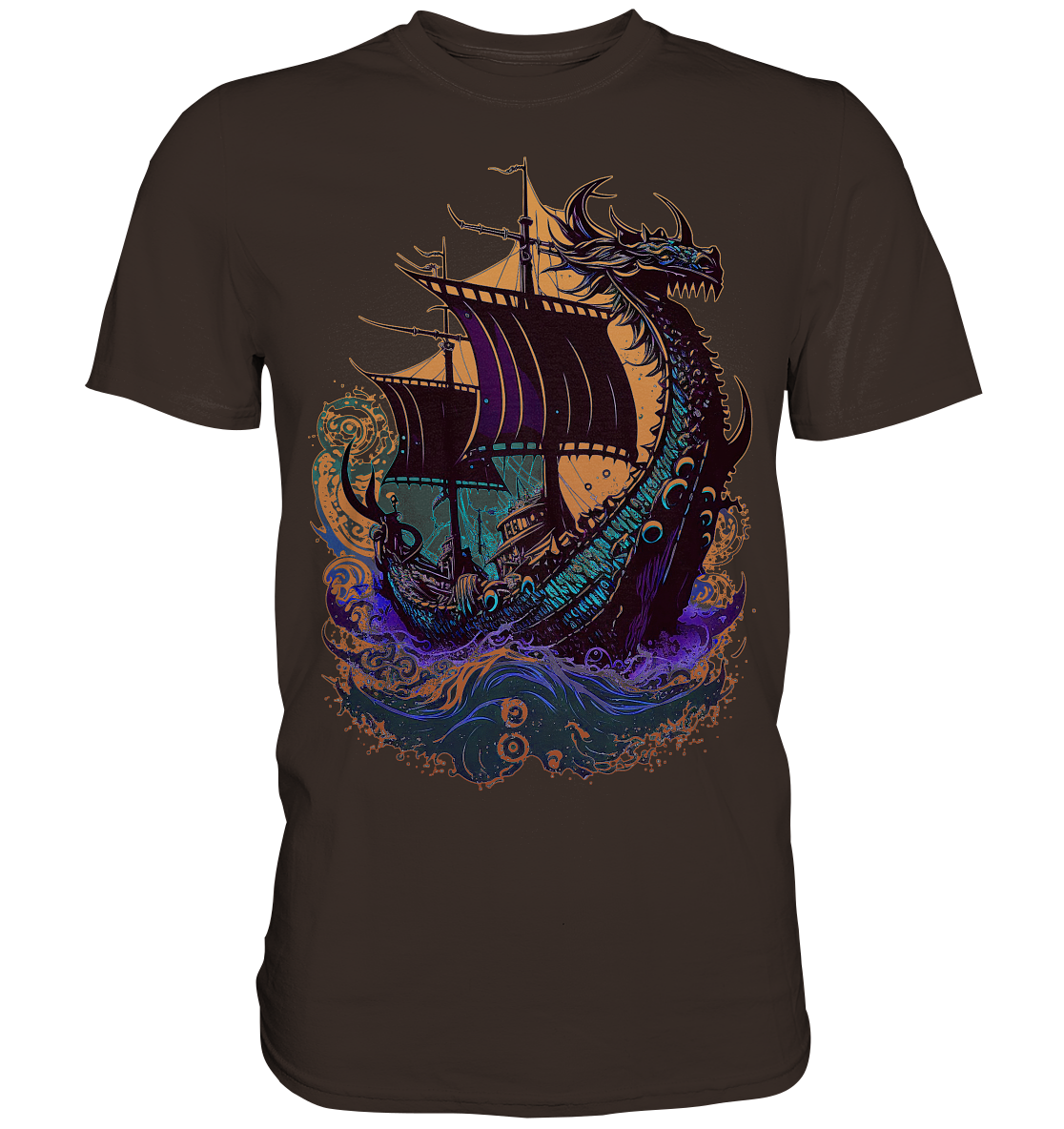 Wikinger Drachenschiff - Premium Shirt