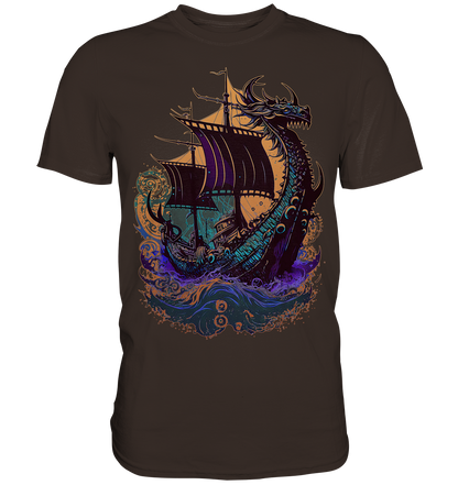 Wikinger Drachenschiff - Premium Shirt