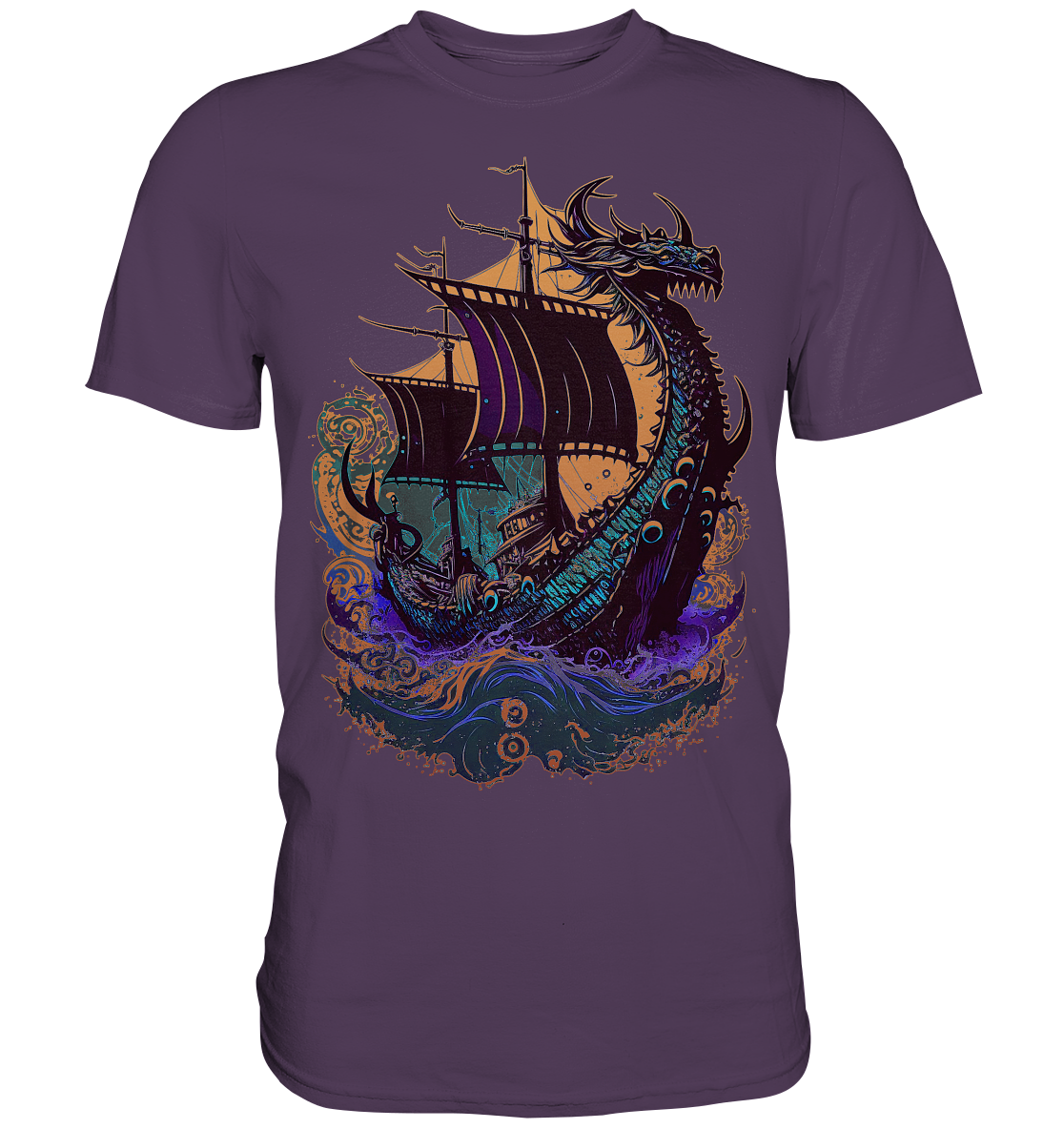 Wikinger Drachenschiff - Premium Shirt