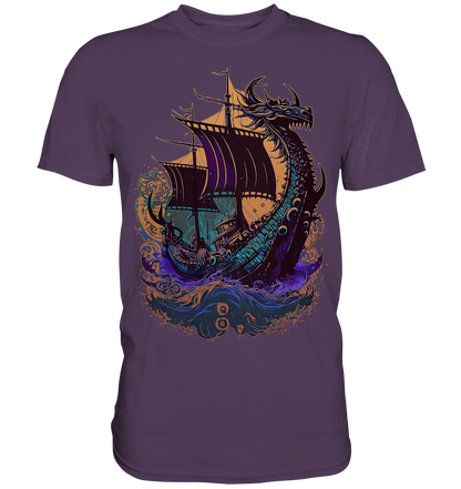 Wikinger Drachenschiff - Premium Shirt