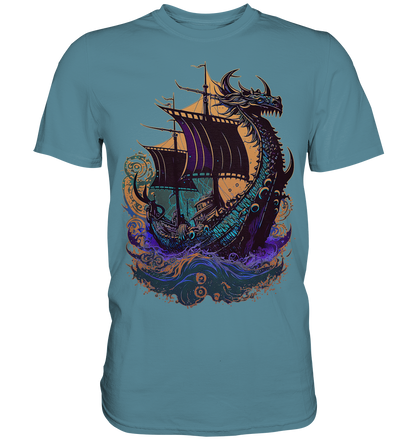 Wikinger Drachenschiff - Premium Shirt