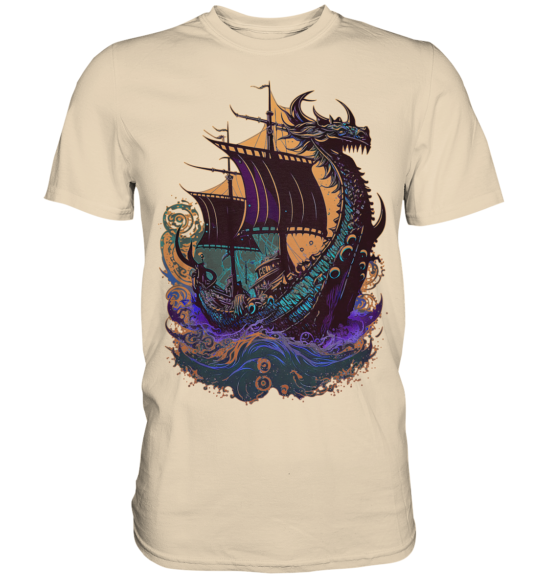 Wikinger Drachenschiff - Premium Shirt