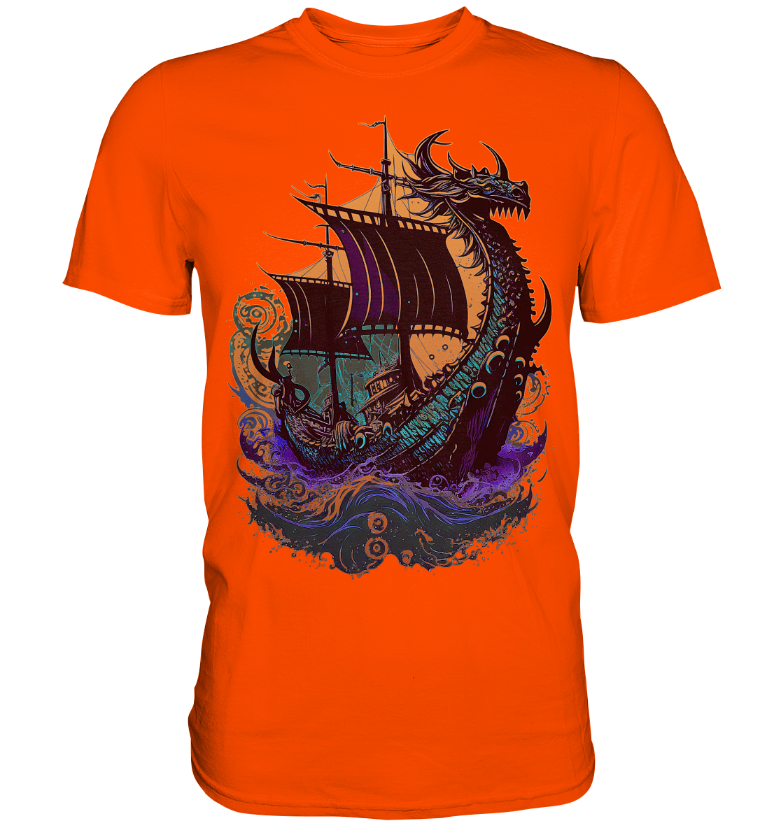 Wikinger Drachenschiff - Premium Shirt