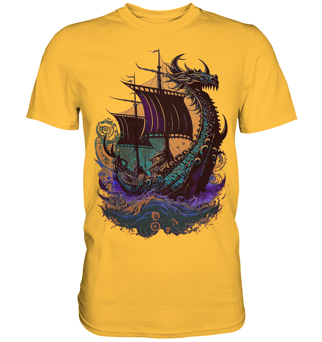 Wikinger Drachenschiff - Premium Shirt