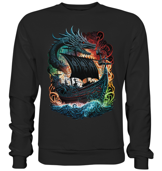 Wikinger Schiff Drache - Premium Sweatshirt