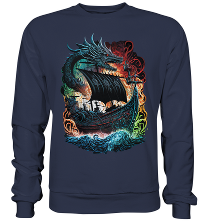 Wikinger Schiff Drache - Premium Sweatshirt