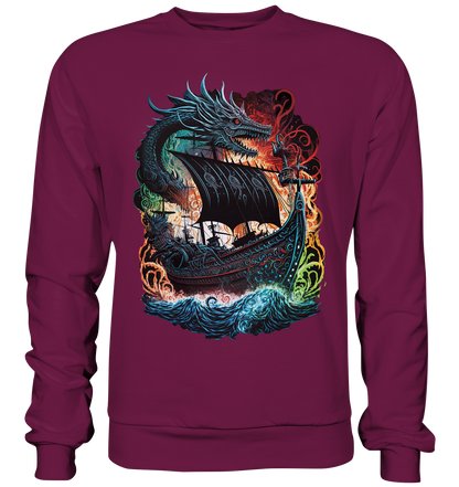 Wikinger Schiff Drache - Premium Sweatshirt