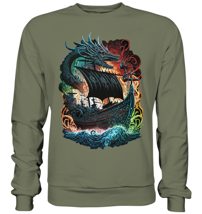 Wikinger Schiff Drache - Premium Sweatshirt