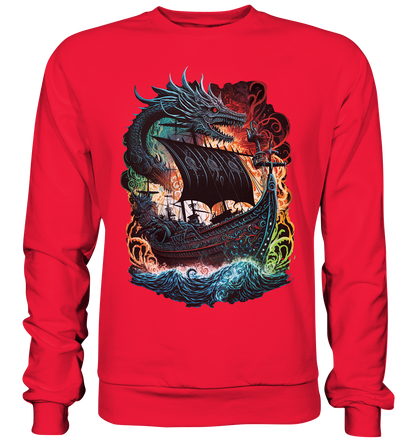 Wikinger Schiff Drache - Premium Sweatshirt