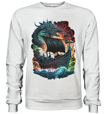 Wikinger Schiff Drache - Premium Sweatshirt